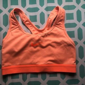 Orange nike sports bra
